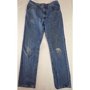 Vintage Lee Men's Straight Leg Jeans Medium Distressed USA W099-023‎ 34x32